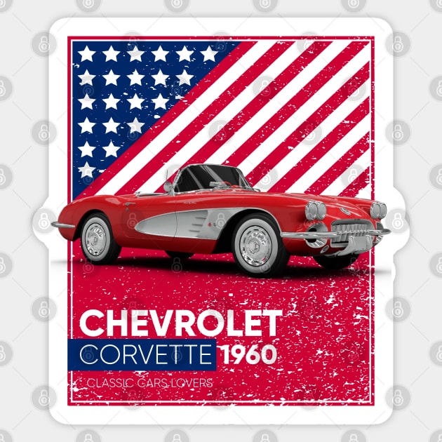 Classic Cars Corvette 1960 Sticker by cecatto1994